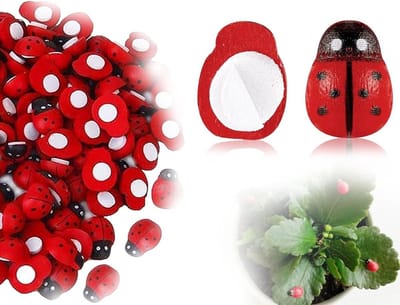 Pluche Lieveheersbeestje Decoraties voor DIY Feestjes, Scrapbooking en Creatieve Projecten - 100 Stuks, Rood 8x11mm