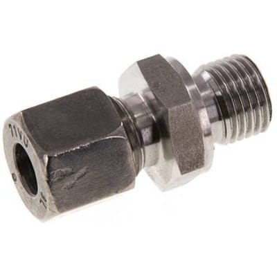 G 1/4'' Buitendraad x 8L RVS Rechte Snijring Koppeling met FKM Afdichting 315 Bar DIN 2353 - FL2S-MC-STFP-014G-08-L