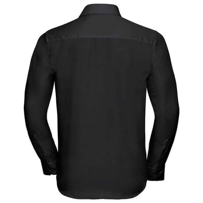 Russell Collection Heren Ultimate Non-Iron Getailleerde Overhemd met Lange Mouwen (Zwart)