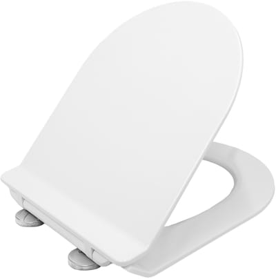 LAVITA® WC-Bril SOGO SLIM - Wit - Softclose Antibacterieel - Toiletbril met deksel - Toiletzitting - Duroplast - voor badkamers, toiletten