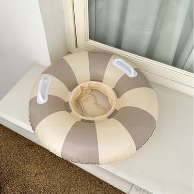 Beige zwemband 2 tot 6 jaar inclusief zitje en handgrepen opblaasbaar 65cm