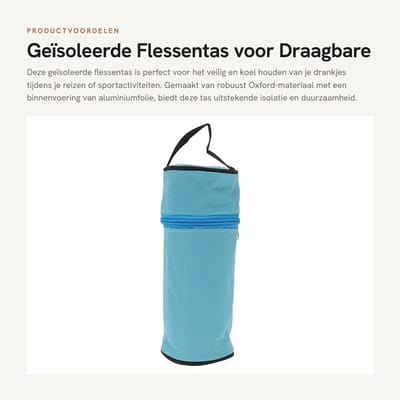 Dailygoods- Flessentas Geïsoleerd - Draagbare Flessenhouder - Robuust Oxford-Materiaal - Hittebestendig - Aluminium Voering - Ideale Drinktemperatuur - Drankentas