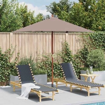 vidaXL - Parasol - met - houten - paal - 150x200 - cm - taupe