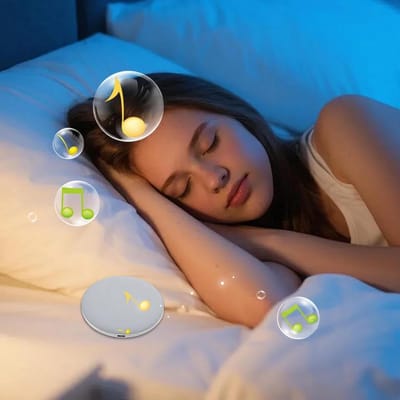 Onder kussen luidspreker - Geluidsmachine Slaap - Ontspannen Slapen - Gerichte Audio - 10x10x1.5 cm - Grijs
