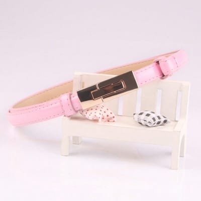 Nieuwe Dames Trend Gesp Verstelling Dunne Riem Veelzijdige Jurk Decoratieve Snoep Riem 100CM roze