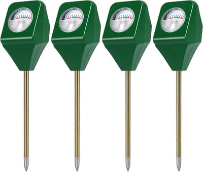 Vochtmeter Planten - Bodemtester Set - Planten Verzorgen - 3-in-1 Functie - 4 Stuks - Groen