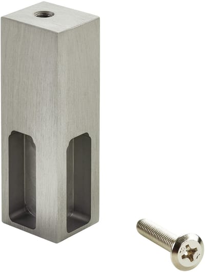 SOTECH hoeksteun NANO mat geborsteld (onderbouwmontage, 75 x 22 x 26 mm massief aluminium, look roestvrij staal) Kleerstanghouder voor design kleerkastbuis