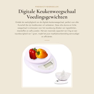 Dailygoods- Keukenweegschaal Digitaal 11lb/5kg - Multifunctioneel - Ultra Dun - Precisie Weegschaal - Voor Voeding - Afmetingen 16x13x4 cm