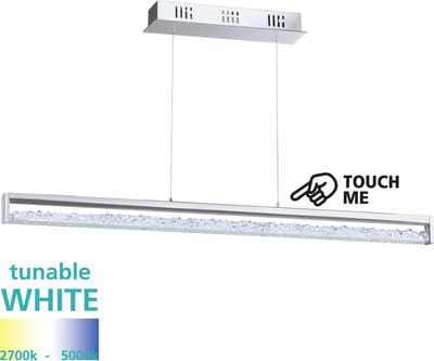 EGLO Cardito 1 Hanglamp - Lengte 1000mm. - Chroom - Kristal