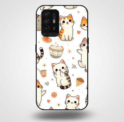 Smartphonica Telefoonhoesje voor OPPO A94 5G met katten opdruk - TPU backcover case katten design geschikt voor Oppo A94 5G