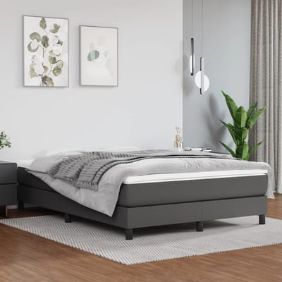 vidaXL - Pocketveringmatras - medium - 140x200x20 - cm - kunstleer - grijs
