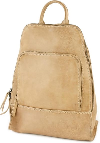Bear Design Lotte Leren Rugzak - Dames Rugtas van Leer - Baltic Beige