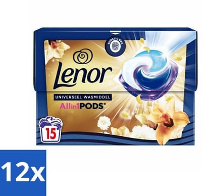 12 x Lenor - Wasmiddel Pods - Universeel - Amber & Orchidee - 15 Wasbeurten - Wascapsules - Lenor - Wasmiddel - Geur - Gouden Orchidee