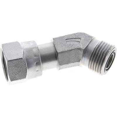 UN 13/16''-16 x UN 13/16''-16 F/M Verzinkt Stalen L-Fitting 45graden ORFS 630 Bar - Hydrauliek - FL2E-FM-EZ-013U-O45