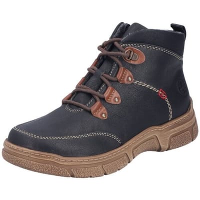 Rieker dames enkellaars zwart - extra breed