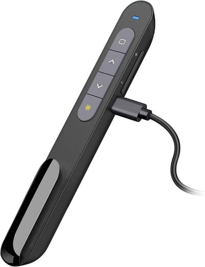 Presentatie Clicker - Draadloze Presenter - Presentaties Geven - Oplaadbaar Lange Afstand - 30 Meter Bereik - Zwart