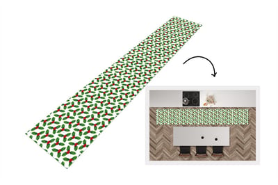Keukenloper - Loper keuken - Patronen - Kerstmis - Maretak - 300x50 cm - Keukenloper vinyl