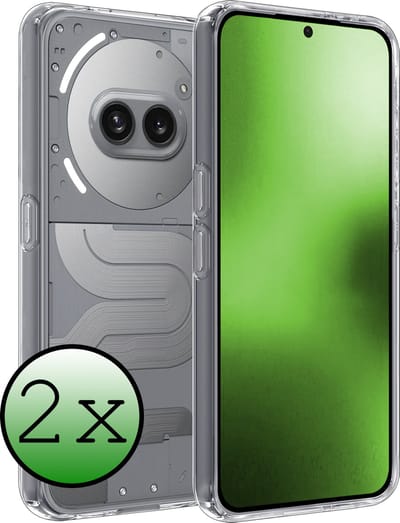 Hoesje 2 Stuks - Geschikt voor Nothing Phone (2a) - Sterk & Shockproof - Case Siliconen - Back Cover - Telefoon Hoes - Transparant