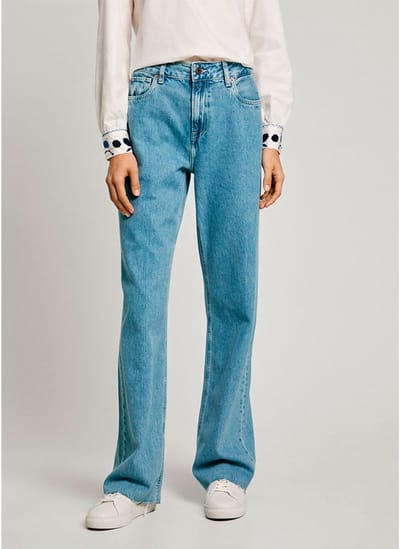 Pepe Jeans Loose St Fit Hoogzittende Jeans Blauw 30 / 32 Vrouw