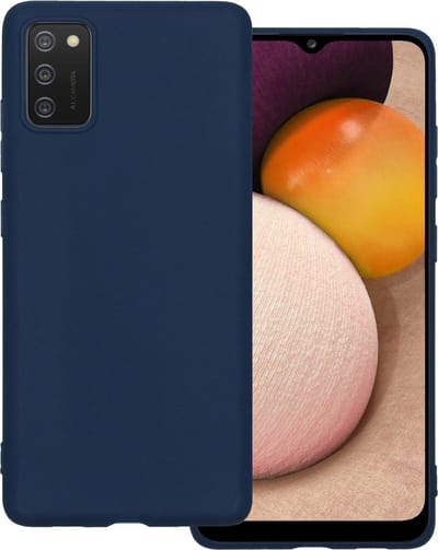 Hoesje Geschikt voor Samsung Galaxy A03s - Sterk & Shockproof - Hoes Cover - Siliconen Case - Donkerblauw