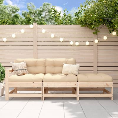 vidaXL - 3-delige - Loungeset - massief - grenenhout