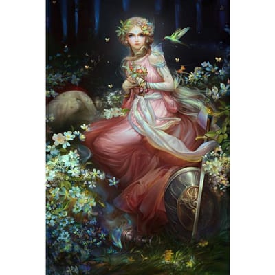 Peinture diamant thème jolie fille, broderie complète, point de croix 20X30CM gray