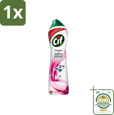 1 x Cif - Badkamer & Keuken - Schuurmiddel - Cream Pink Flower - 500 ml- Schuurmiddel - Schuren - Reinigen - Vuil Verwijderen - Vet Verwijderen