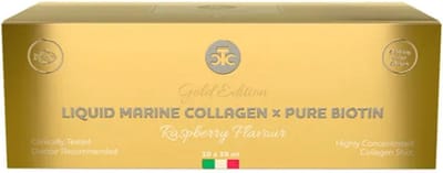 The Collagen Company | Liquid Marine Collagen Pure Biotin | Raspberry | 10 Shots | 10 x 30ml