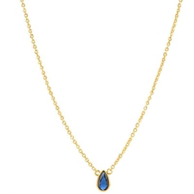 925 Sterling Zilver Goudkleurige Ketting Ketting Kleurrijk Waterdruppel Zirconia Ketting Bruiloft /Feest /Verjaardagscadeau 45cm beige