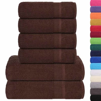 vidaXL - 6-delige - Handdoekenset - FROGN - 360 - g/m² - bruin