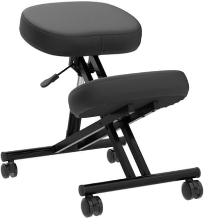 RONN® Kniestoel Ergonomisch – Verstelbare Balansstoel – Rug Corrector - Zwart - ‎57cm x 47cm x 72cm