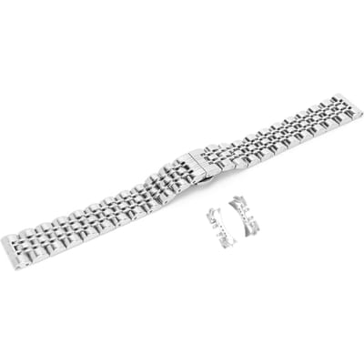 Vlindersluiting Roestvrijstalen Horlogeband Vervanging Verstelbare Lengte Horlogeband 16mm / 0.6in 16mm / 0.6in white
