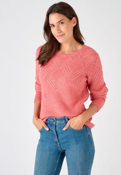 Damart - Trui fantasietricot met Thermolactyl-label - Dames - Roze - XS