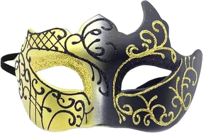 Elegante Venetiaanse Masque voor Cosplay en Feestjes - Zwart en Goud, Perfect voor Halloween, Carnaval en Verkleedpartijen