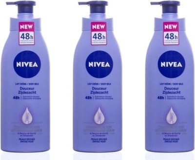 Nivea Bodymilk Zijdezacht XL - Met Pomp - Voordeelverpakking- 3 x 400 ml