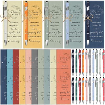 NTHProducts - Bedankcadeaus - Motivatie en waardering - 20 sets - Zwart - Schrijfgerei - Perfect voor collega's en vrienden - Inclusief boekenlegger