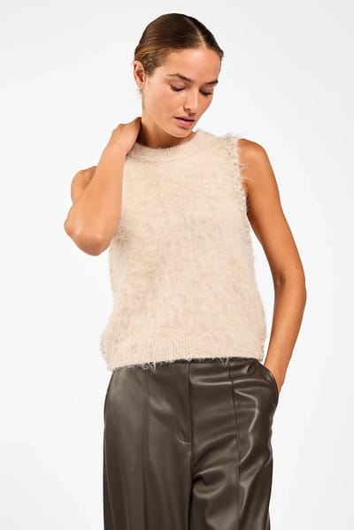 AAIKO Lena Pes 520 Truien & vesten Dames - Sweater - Hoodie - Vest- Ecru - Maat S