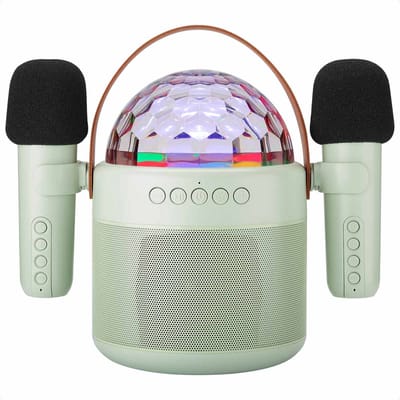 imoshion Sing & Shine Karaoke Set - Met Bluetooth Speaker, Microfoons en Discolamp - Karaokeset voor Volwassenen en Kinderen
