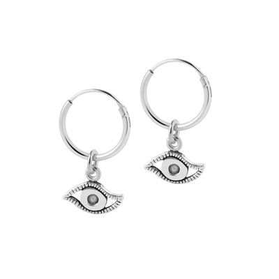 Zilver Hoop met Oog 12 MM