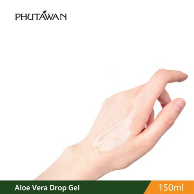 Phutawan Aloe Vera Drop Gel with Organic Lavender Essential Oil, No Perfume, 150 ml. 150 ml. white