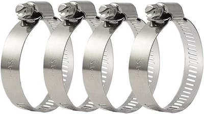 Verstelbare Rvs Slangklemmen Set van 4, Geschikt voor Slangen en Buizen, 27-51mm Bereik