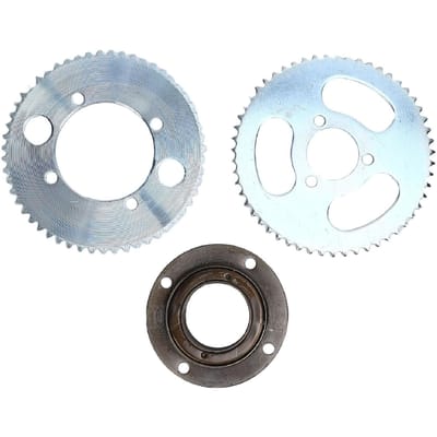 Ensemble Pignon Roue Libre Vélo Acier Haute Ténacité 4 Trous et 3 Trous Pignons de Roue et Sans Dents gray