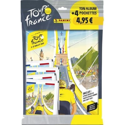 Pack de démarrage - PANINI - TOUR DE FRANCE 2025 - Album + 4 pochettes - 20 stickers
