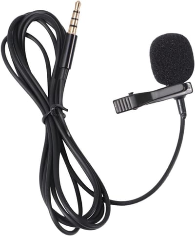 Dasspeld Microfoon - Karaoke Microfoon - Online Karaoke - Clip-on Ontwerp - 150 cm - Zwart