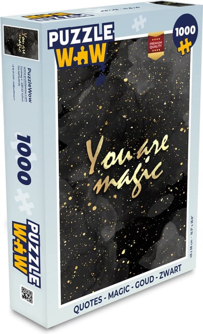 Puzzel Quotes - Magic - Goud - Zwart - Legpuzzel - Puzzel 1000 stukjes volwassenen