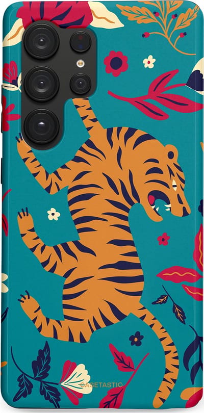 Casetastic Hoesje Geschikt voor Samsung S25 Ultra - Stijlvolle Beschermende Duo-layer Case - Gouden brul