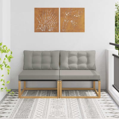 vidaXL - Buiten - Midden - Sofa - Massief - Acacia - Hout - Wit