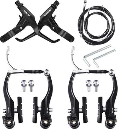 Complete universele fietsremmenset met remhendel en kabels voor mountainbikes en racefietsen