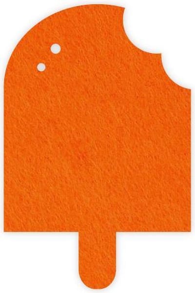 IJs vilt onderzetter - Oranje - 6 stuks – 100 x 75 mm – IJs vorm - Glas onderzetter - Cadeau - Woondecoratie - Woonkamer - Tafelbescherming - Onderzetters Voor Glazen - Keukenbenodigdheden - Woonaccessoires - Tafelaccessoires
