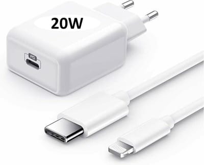 Fonetex 20W Adapter - Snellader - Inclusief Kabel USB-C to 8 Pin - Geschikt Voor Apple Iphone - Wit